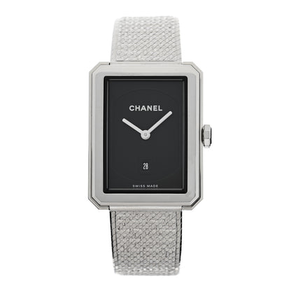 Chanel Stainless Steel 26mm Boy-friend Tweed Quartz Watch Black 1 of 6