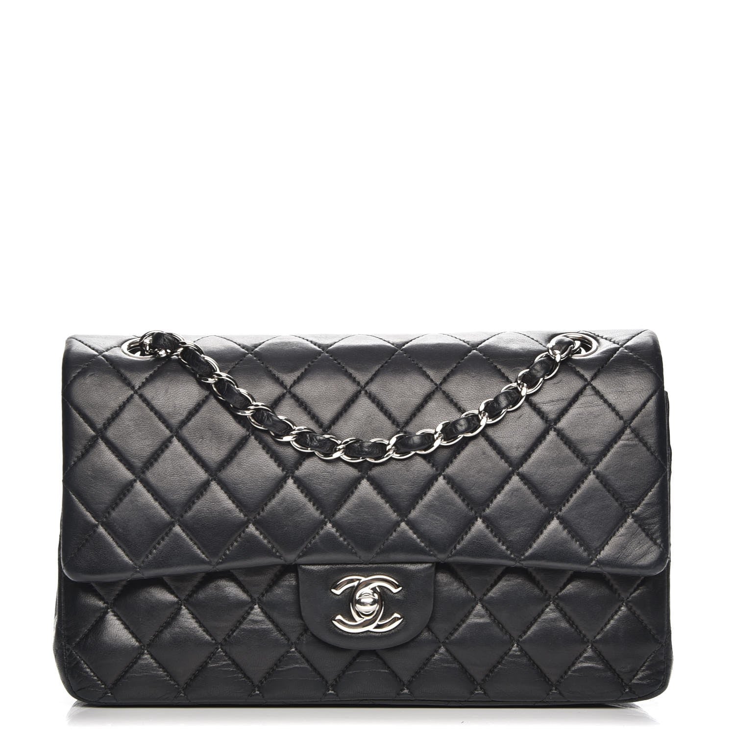 Chanel Lambskin Quilted Medium Double Flap Black 1 of 7