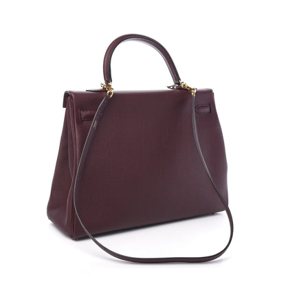 Hermes Togo Kelly Retourne 35 Bordeaux 2 of 9