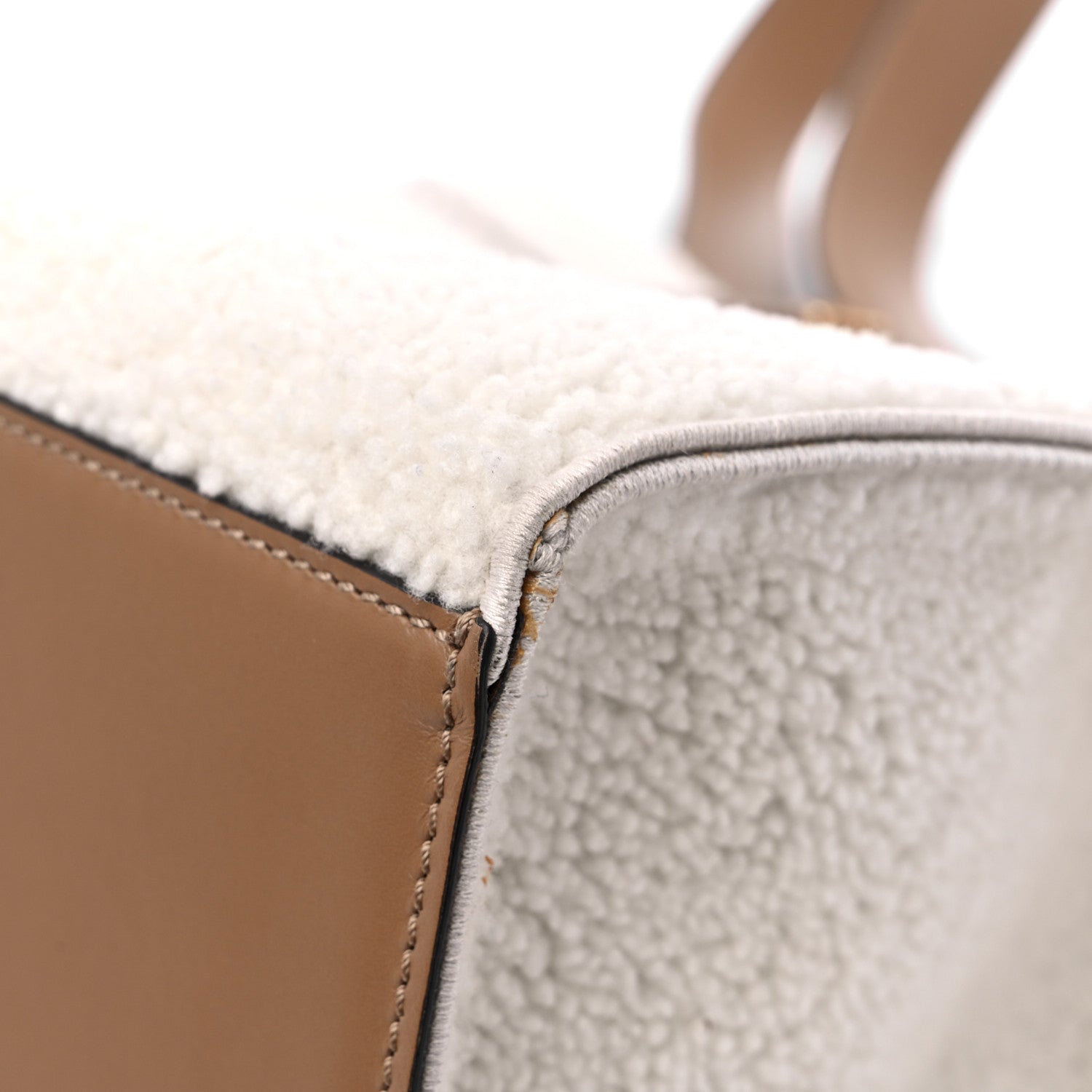 Fendi Shearling Vitello King Logo Medium Fendi Sunshine Shopper Tote White 11 of 14