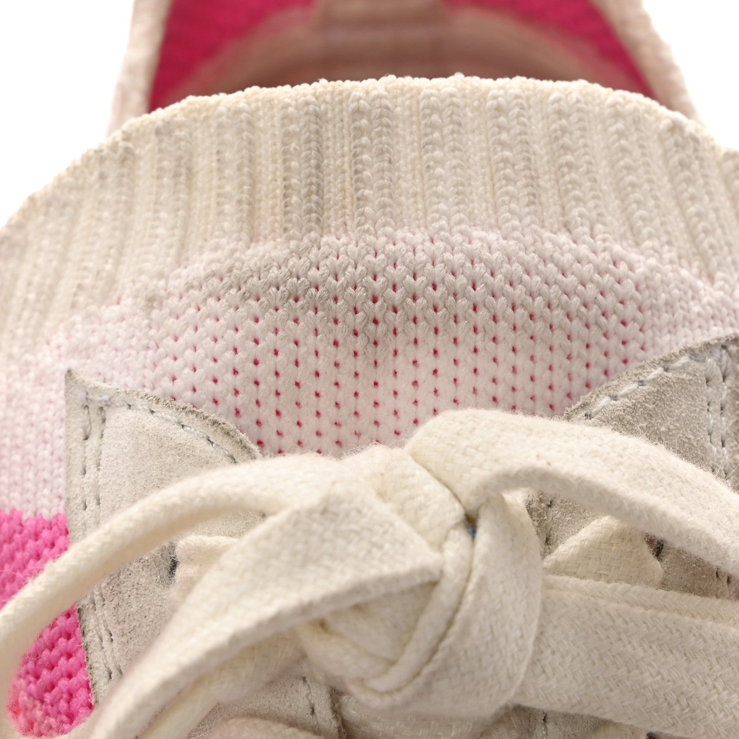 Chanel Fabric Suede Calfskin Stretch CC Sneakers 39.5 White Pink 11 of 12