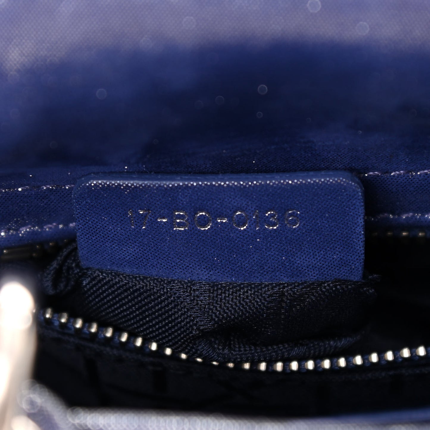 Metallic Lambskin Cannage Mini Lady Dior Dew Bleu