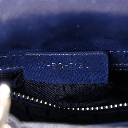 Christian Dior Metallic Lambskin Cannage Mini Lady Dior Dew Bleu 6 of 11