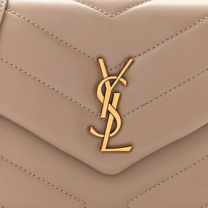 Saint Laurent Calfskin Y Quilted Monogram Toy Loulou Crossbody Bag Dark Beige 9 of 11