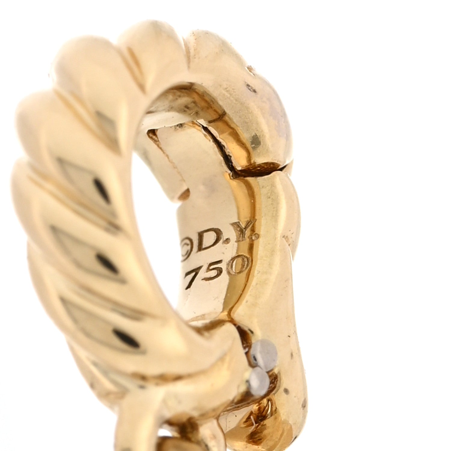 David Yurman 18K Yellow Gold Diamond Lexington Barrel Amulet Pendant 3 of 3