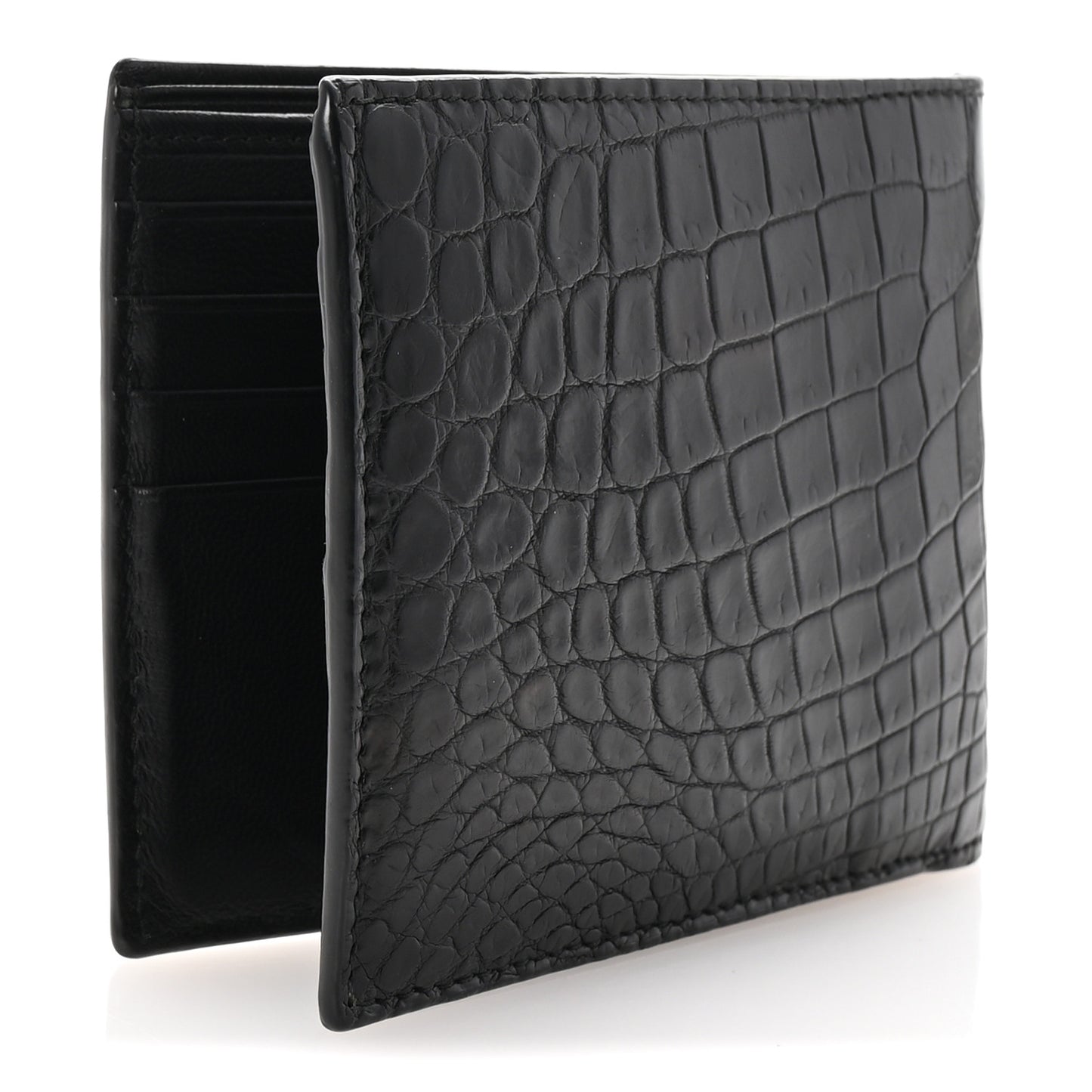 Crocodile Bi-Fold Wallet Black