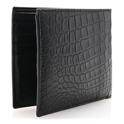 Bottega Veneta Crocodile Bi-Fold Wallet Black 3 of 7