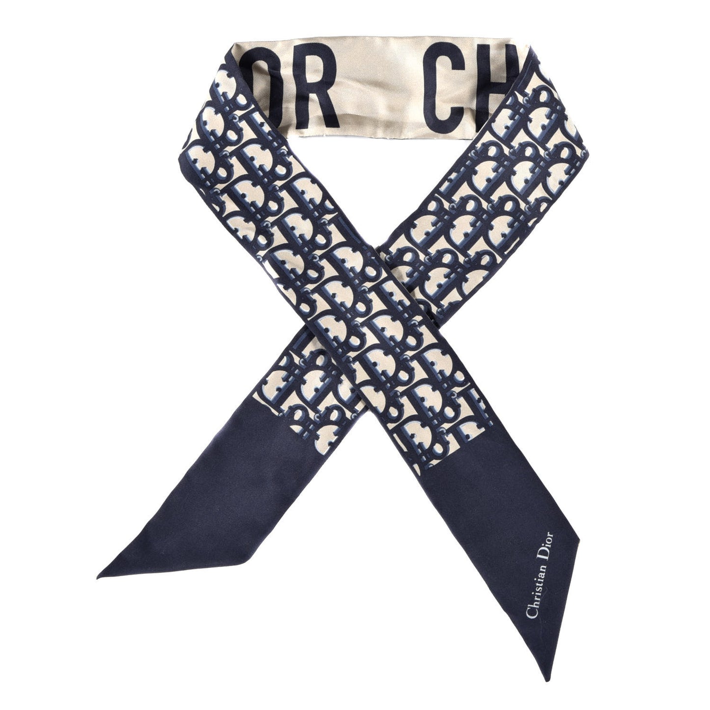 Silk Oblique Mitzah Scarf Blue