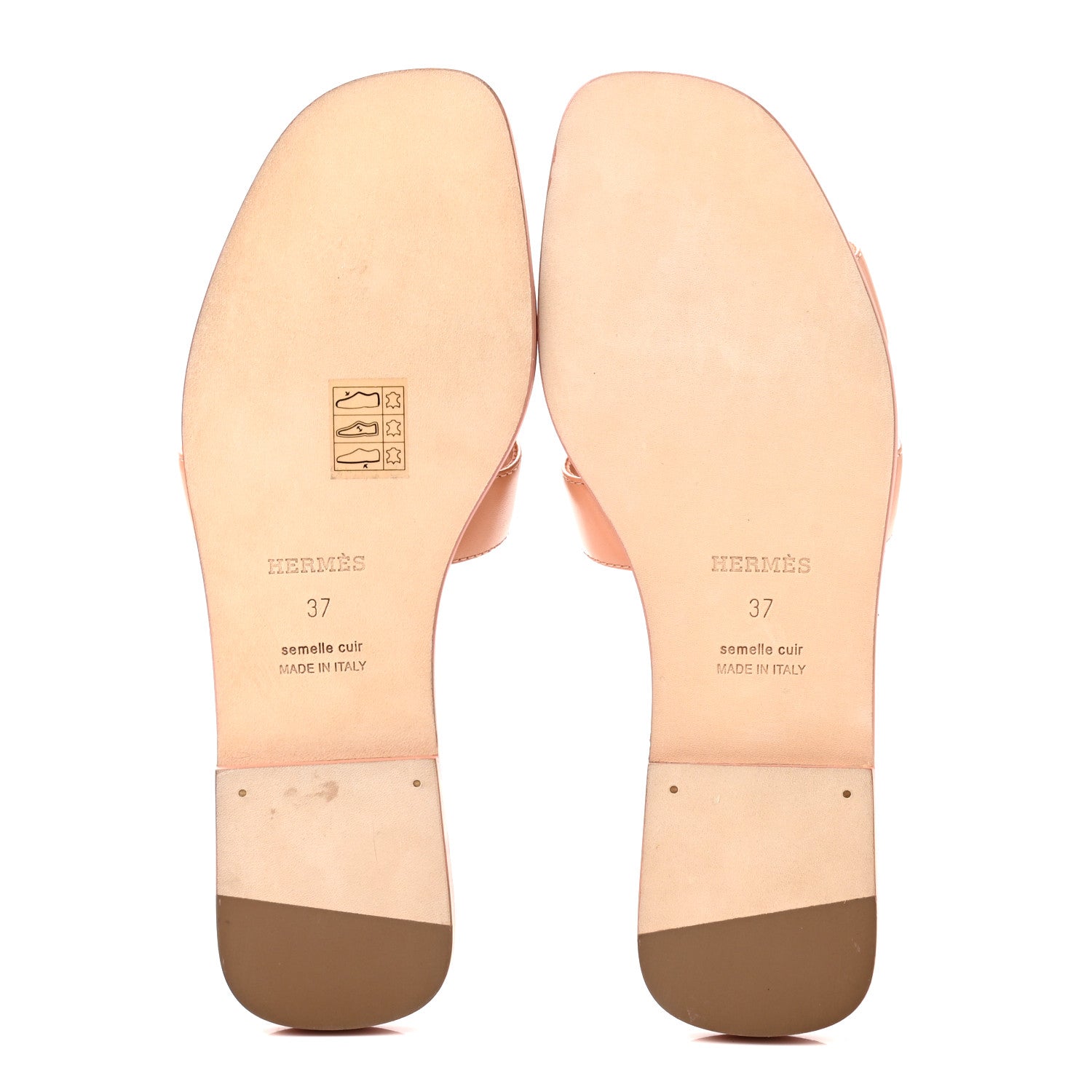 Hermes Box Calfskin Oran Sandals 37 Granit Rose 5 of 9