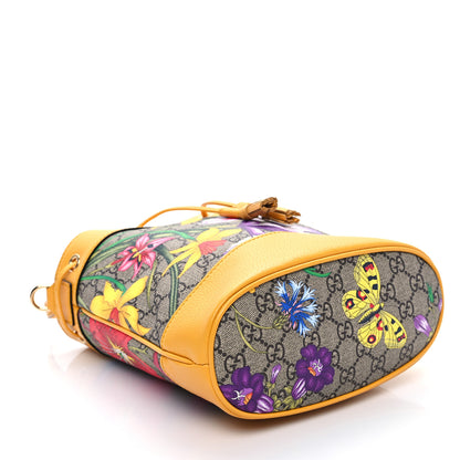 Gucci GG Supreme Monogram Flora Small Ophidia Bucket Bag Beige Multicolor Crop 4 of 11