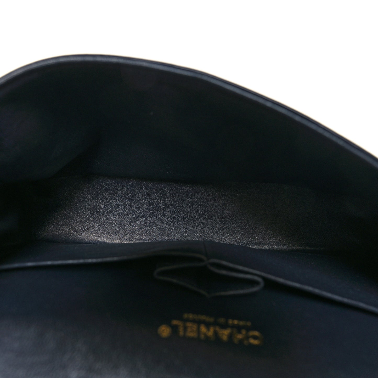 Lambskin Quilted Medium Double Flap Navy