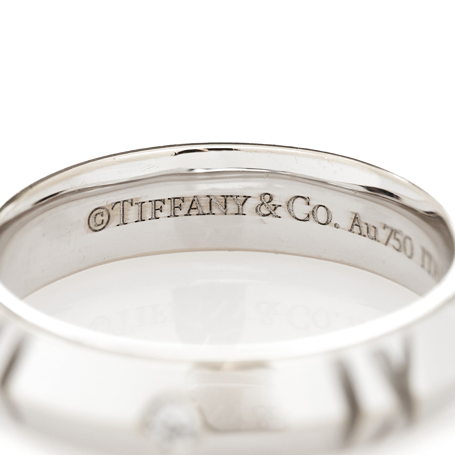 Tiffany 18K White Gold Diamond Narrow Atlas X Closed Ring 53 6.5 4 of 6