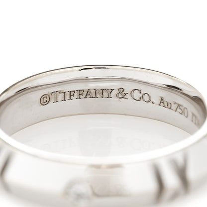 Tiffany 18K White Gold Diamond Narrow Atlas X Closed Ring 53 6.5 4 of 6