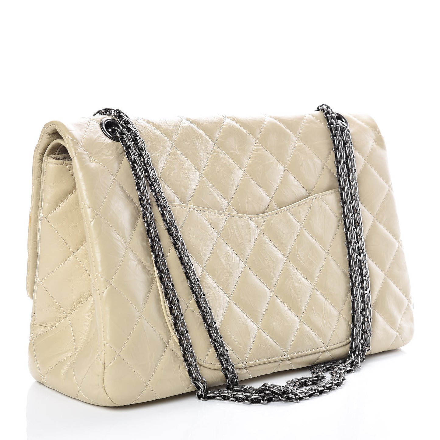 Aged Calfskin Quilted 2.55 Reissue 227 Flap Beige