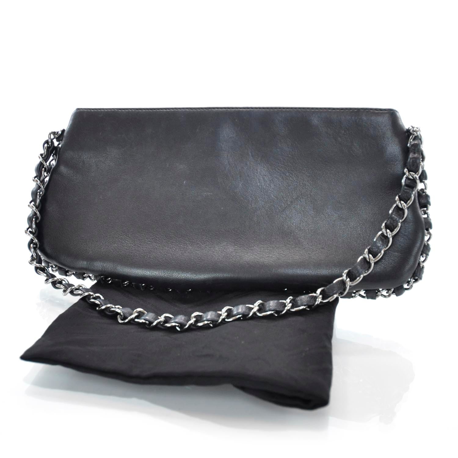 Chanel Leather Chain Pochette Black 3 of 9