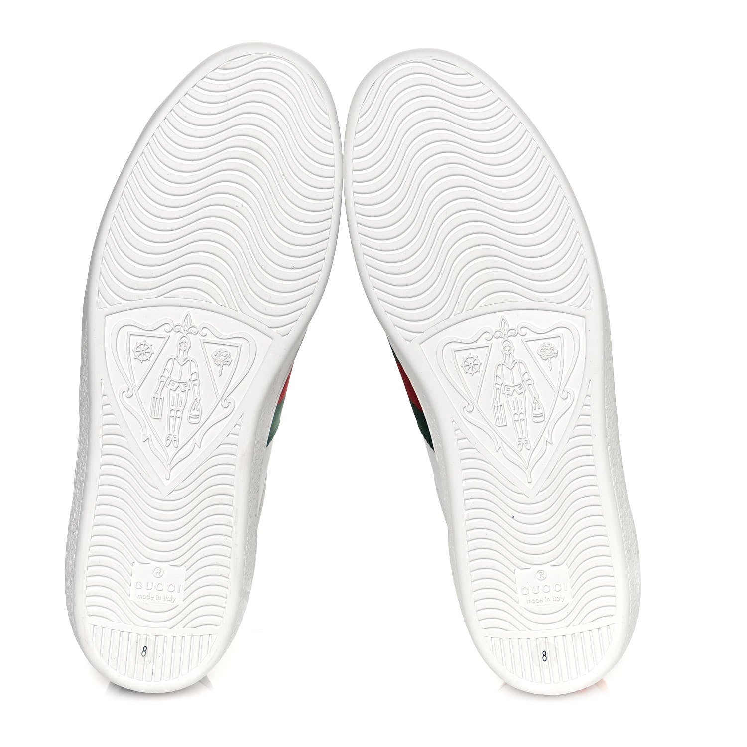 Gucci Miro Soft Calfskin Laminated Ayers Web Bee Embroidered Mens Ace Sneakers 8 White Red Flame Green 5 of 8