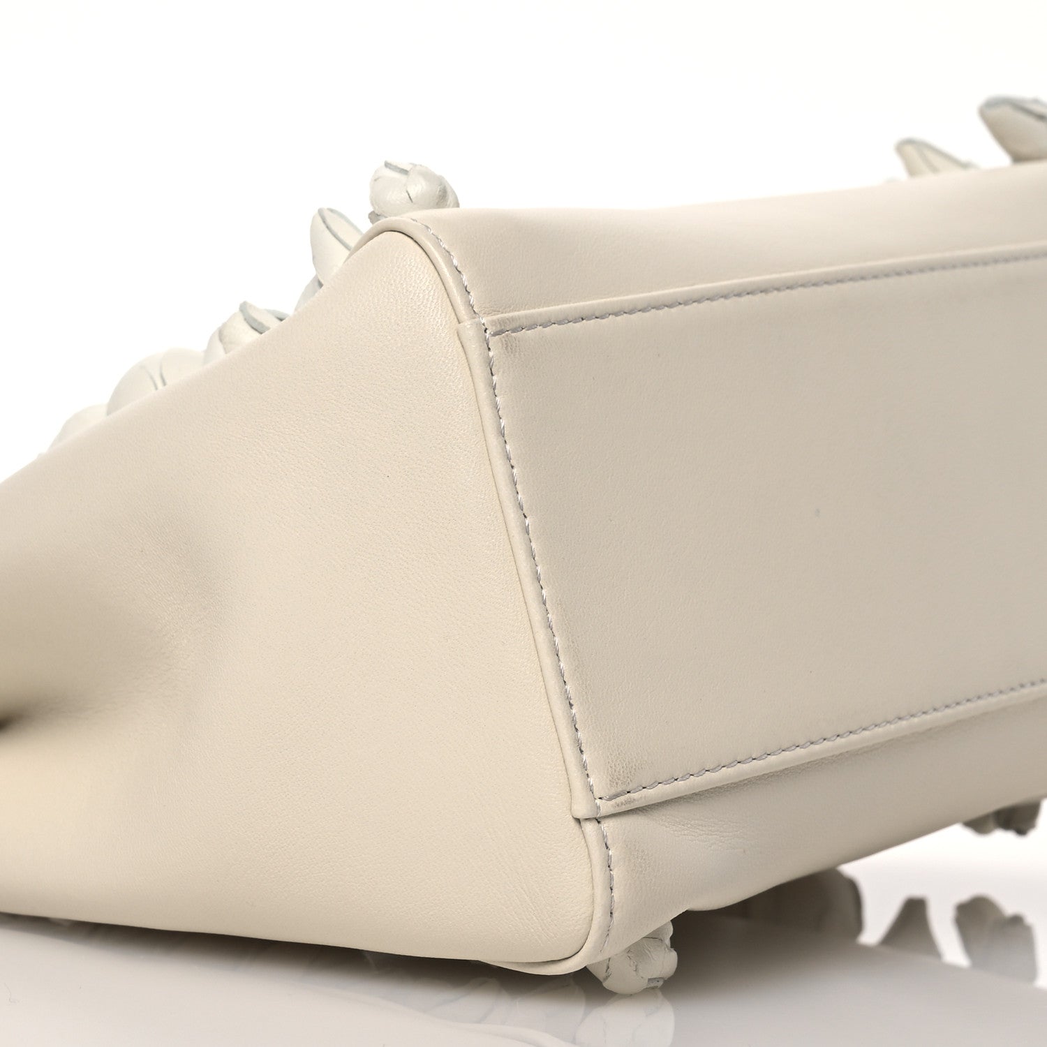 Fendi Nappa Rosebud Mini Peekaboo Iconic Satchel Bianco 10 of 13