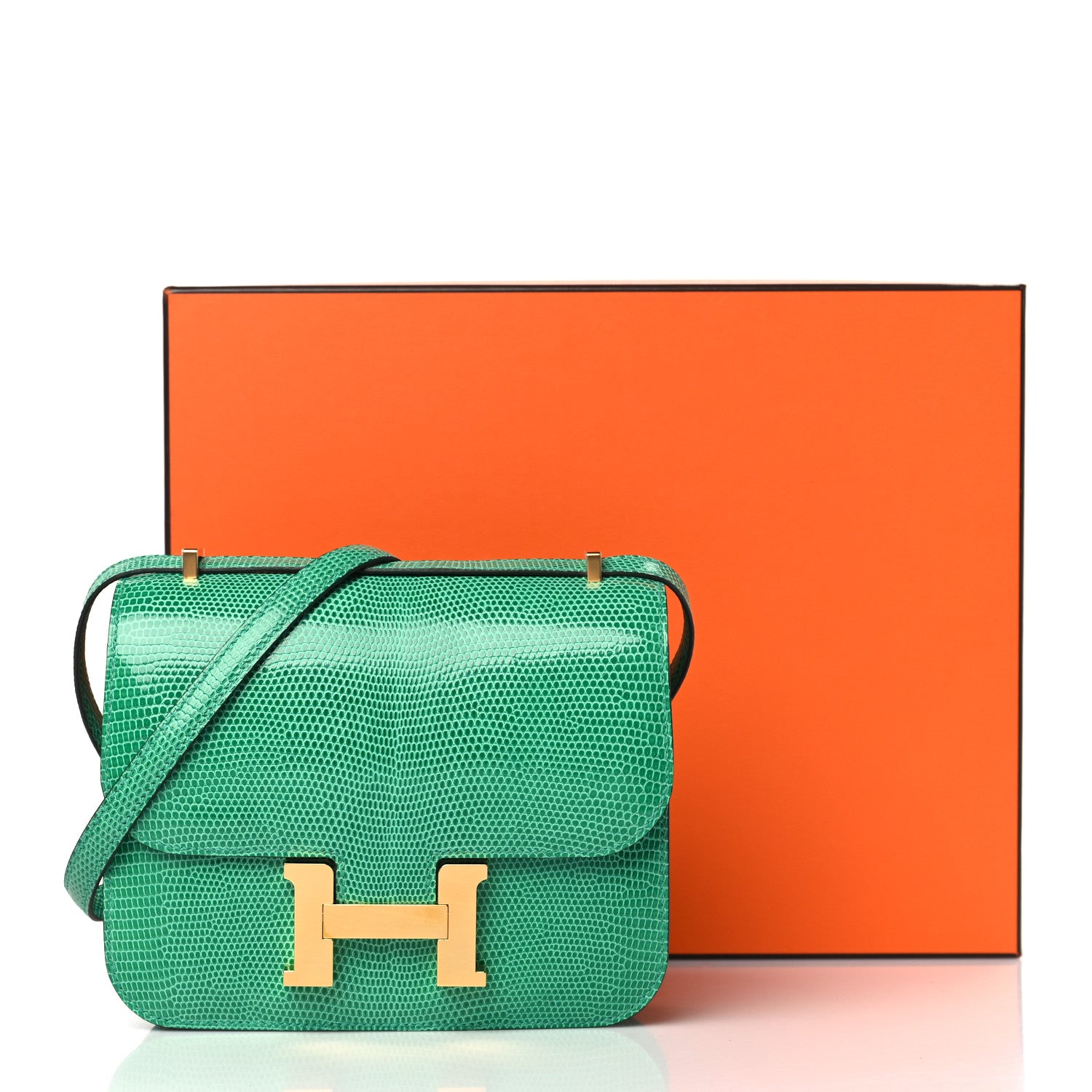Hermes Lizard Constance 18 Menthe 10 of 10