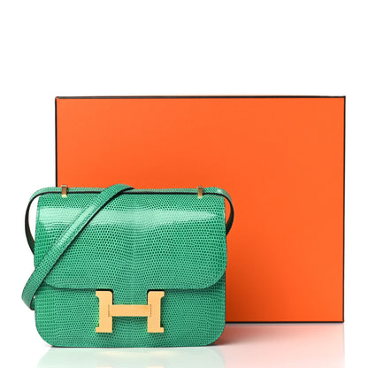 Hermes Lizard Constance 18 Menthe 10 of 10