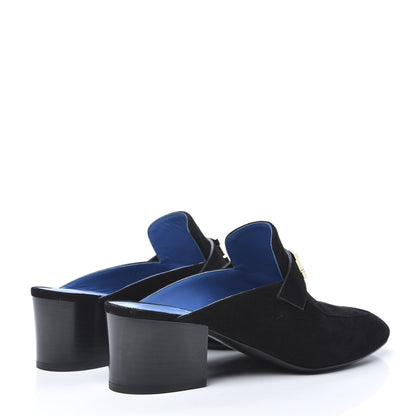Hermes Suede Goatskin Paradis Mule 38.5 Black 4 of 9