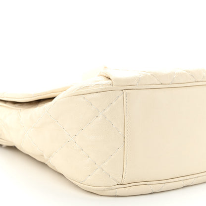 Chanel Crumpled Grained Calfskin Medium Coco Pleats Messenger Flap Dark White 9 of 12