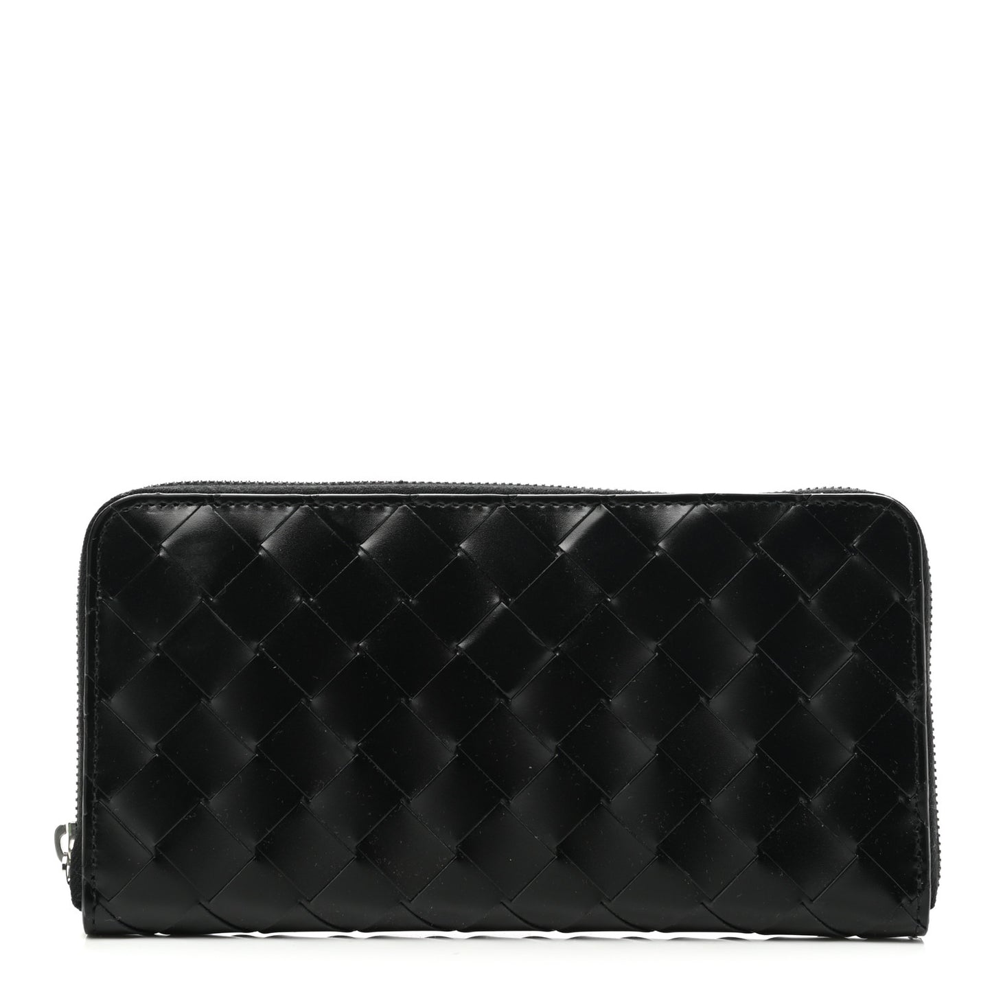 Nappa Intrecciato Zip Around Wallet Black