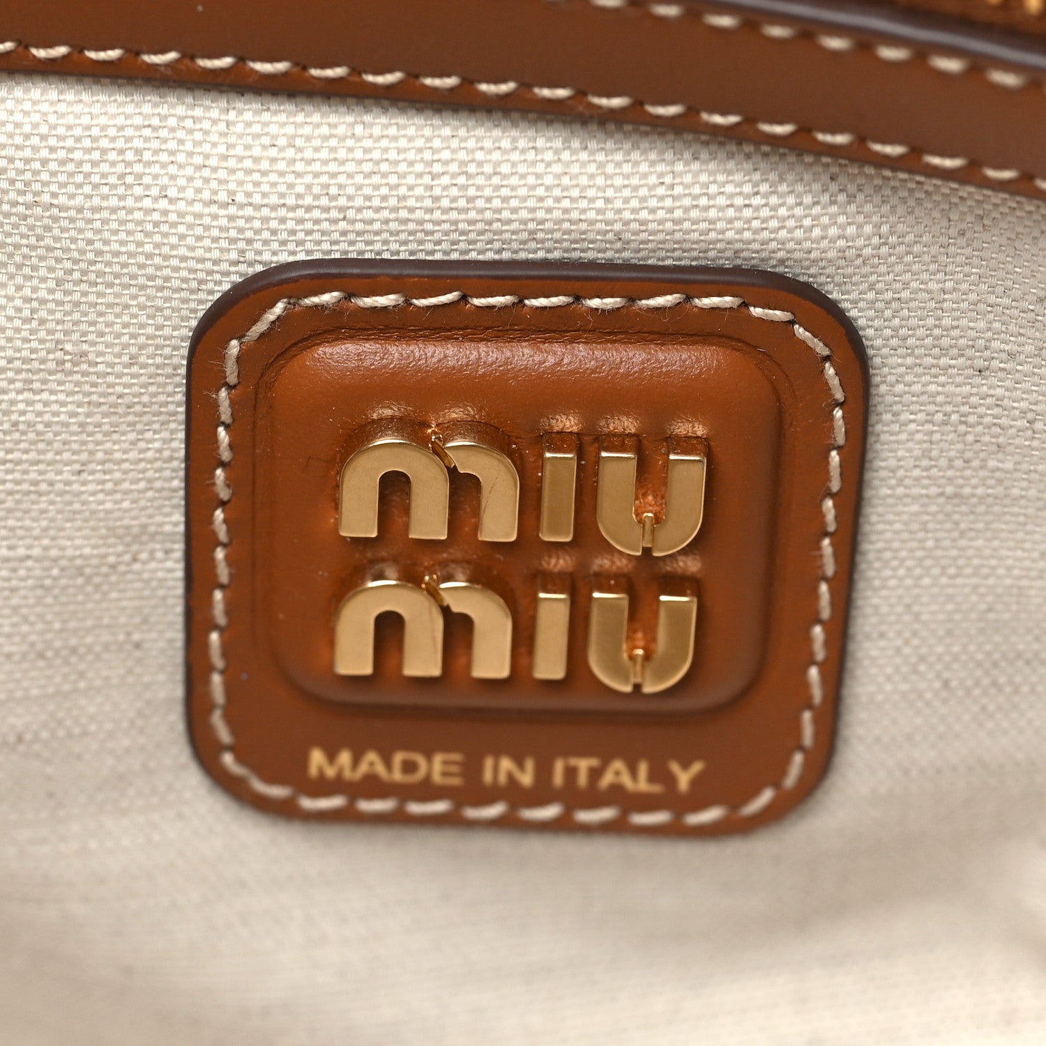 Miu Miu Soft Calf Softy Small Ivy Tote Bag Caramel 6 of 9
