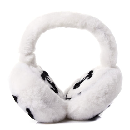 Chanel Shearling CC Ear Muffs White Black 1 of 4