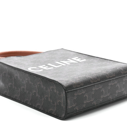 Celine Triomphe Canvas Calfskin Mini Vertical Cabas Tan 8 of 9