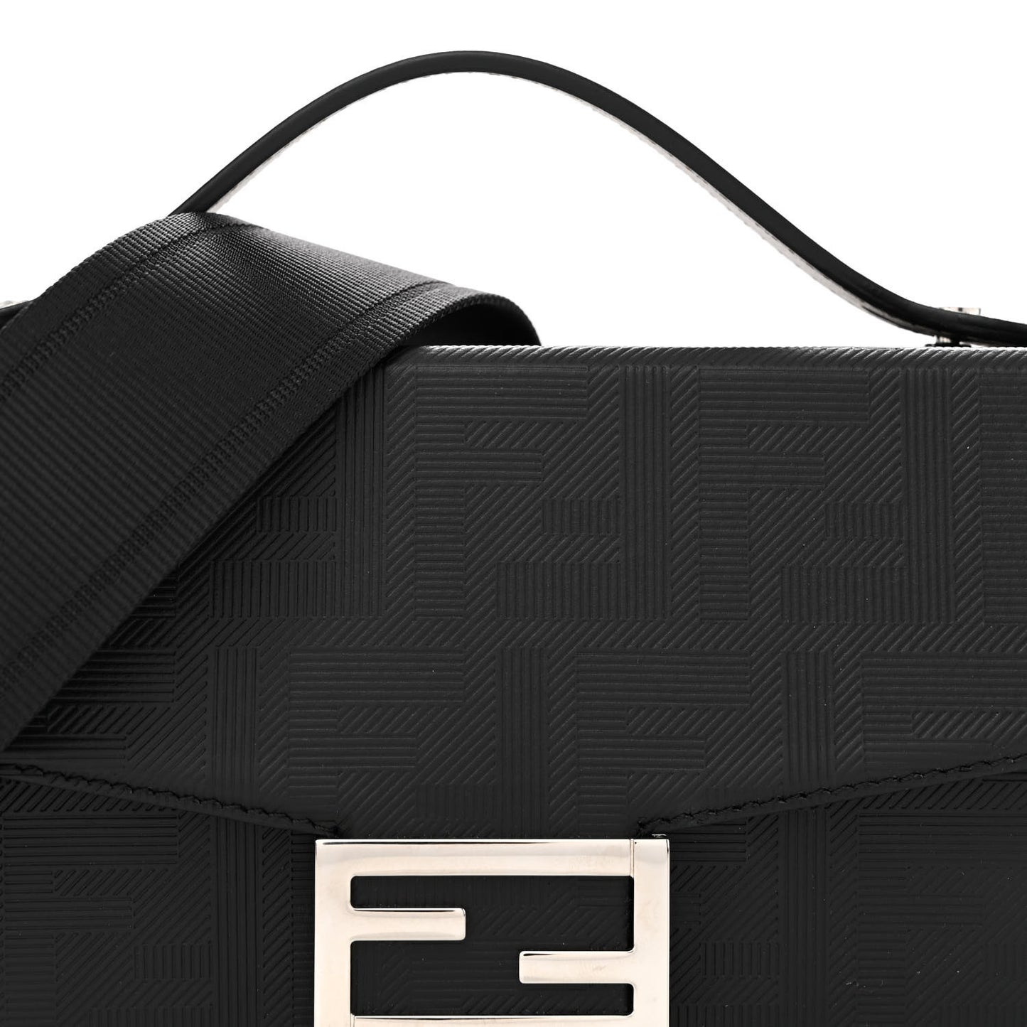 Vitello King FF Lines Embossed Baguette Soft Trunk Black