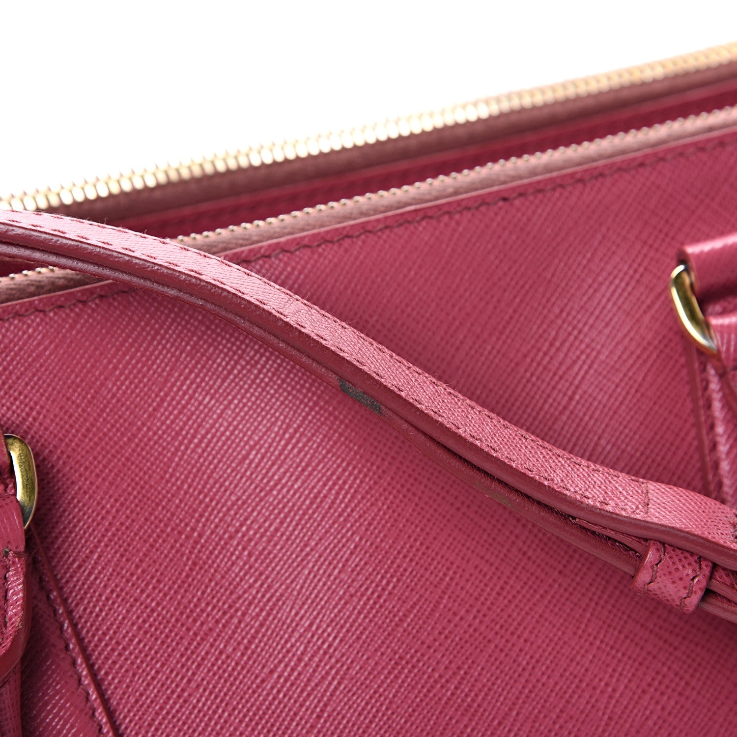 Prada Saffiano Small Galleria Double Zip Tote Fuxia 18 of 22