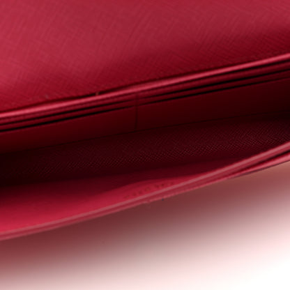 Prada Saffiano Triangle Mini Crossbody Bag Peonia 5 of 9