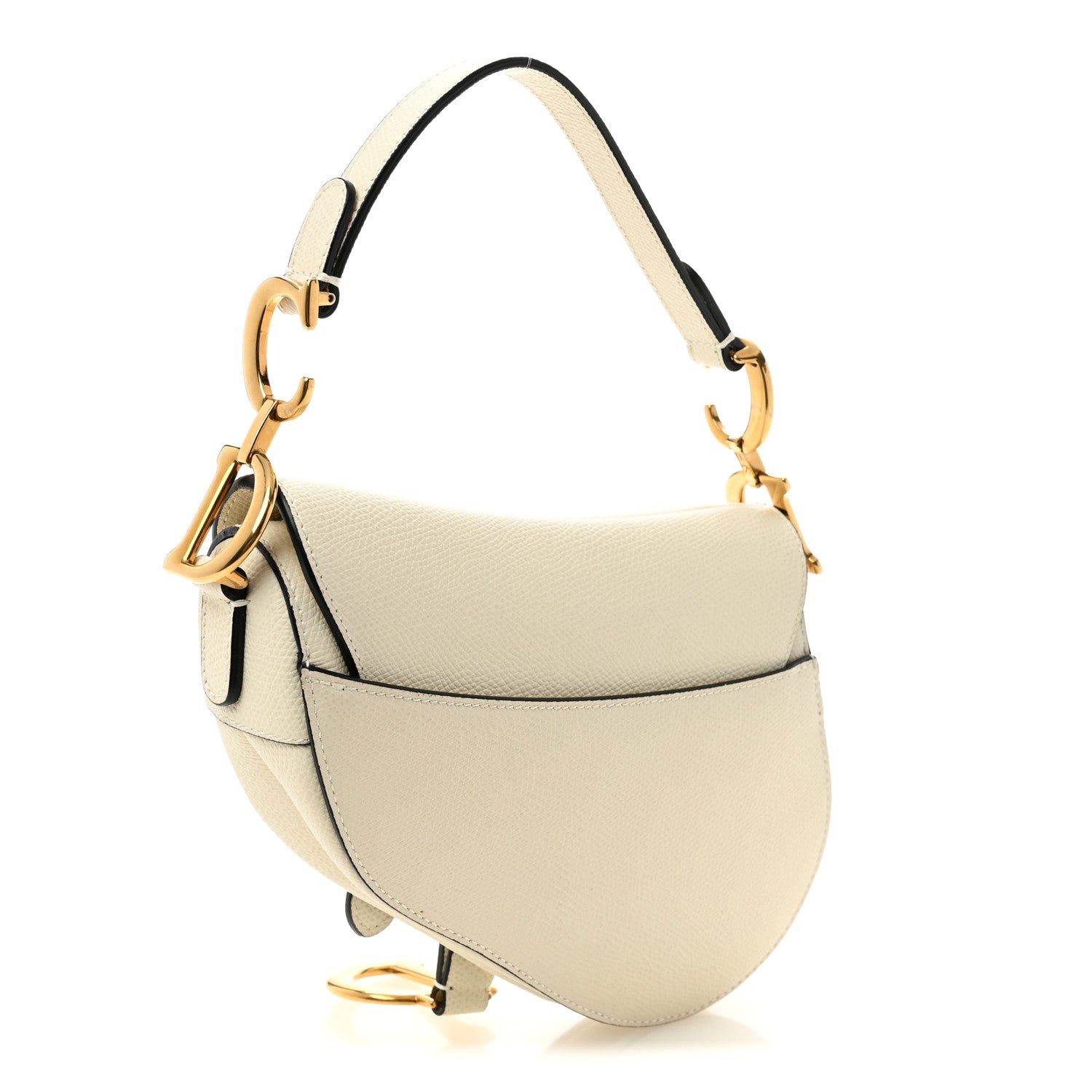 Christian Dior Grained Calfskin Mini Saddle Bag White 3 of 10