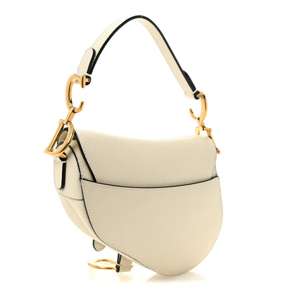 Christian Dior Grained Calfskin Mini Saddle Bag White 3 of 10