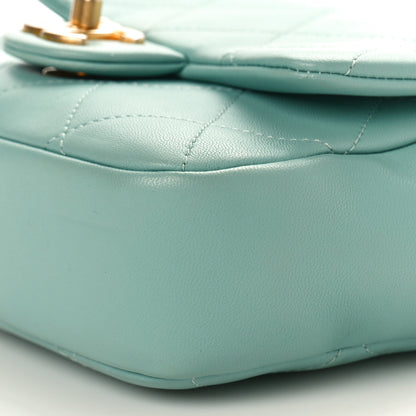 Chanel Lambskin Quilted Small Circular Handle Bag Blue 9 of 9