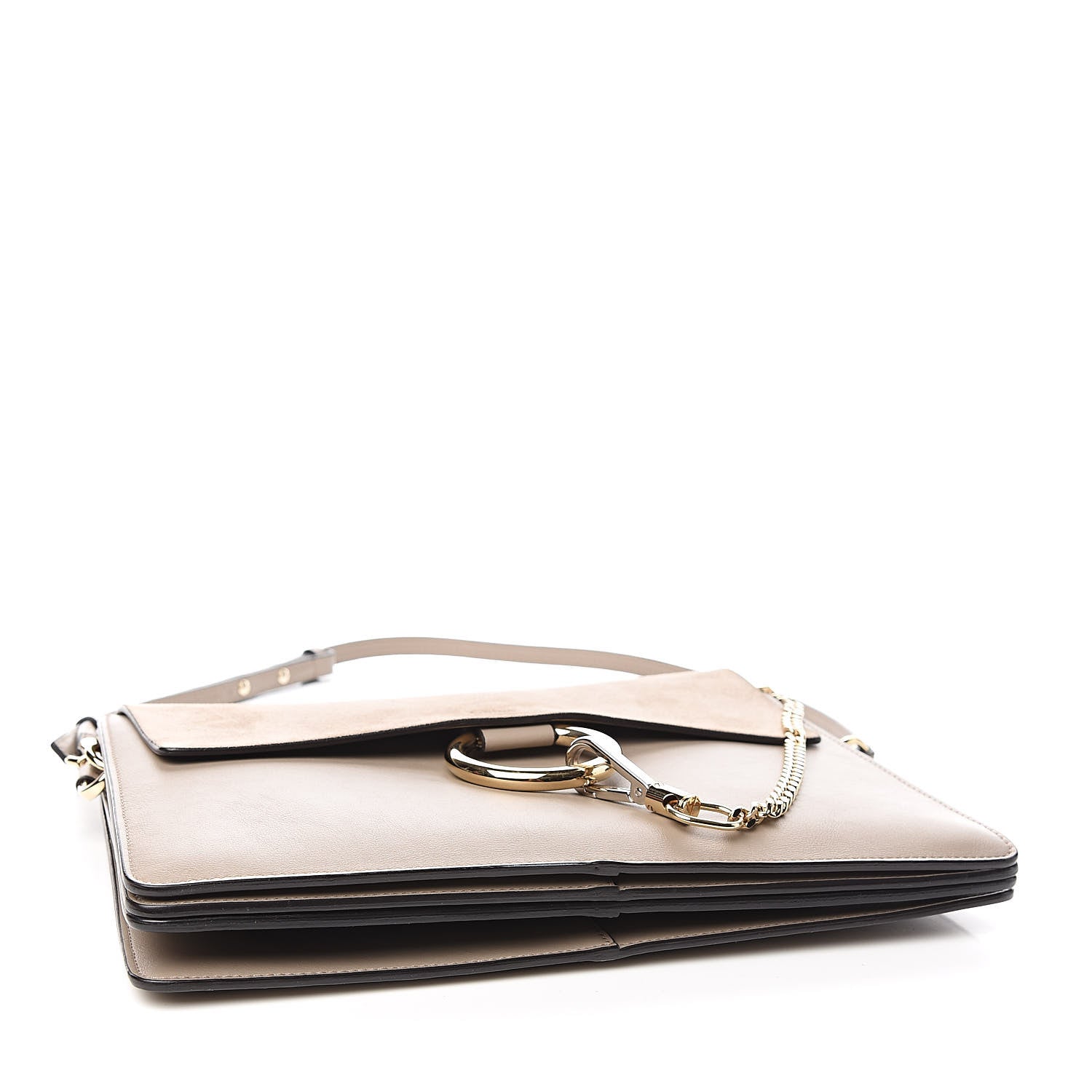 Chloe Calfskin Suede Medium Faye Shoulder Bag Motty Grey 4 of 10
