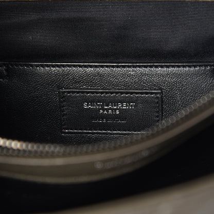 Saint Laurent Sheepskin Matelasse Chevron Monogram Large College Satchel Dark Anthracite 6 of 12