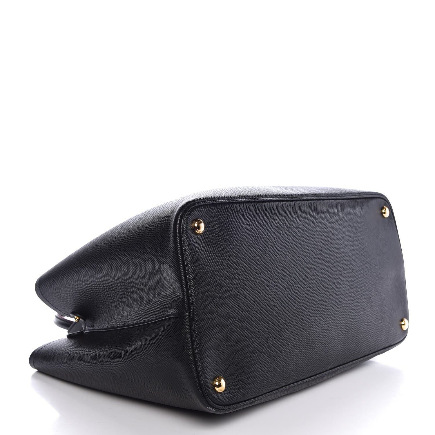 Prada Saffiano Cuir Medium Double Bag Black Ciliegia 4 of 7