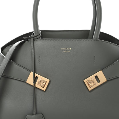 Salvatore Ferragamo Calfskin Small Hug Bag Ash Grey 7 of 9