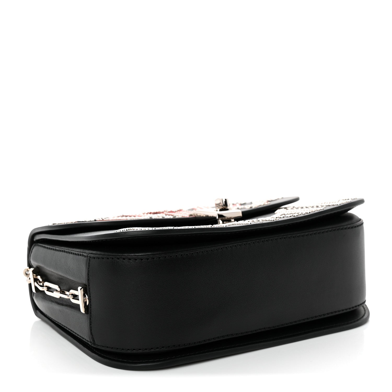 Valentino Garavani Vitello Loveblade Embellished Chain Flap Bag Black Multicolor 4 of 10