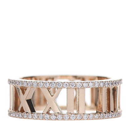 Tiffany 18K Rose Gold Diamond Atlas Open Pave Ring 51 5.75 1 of 5