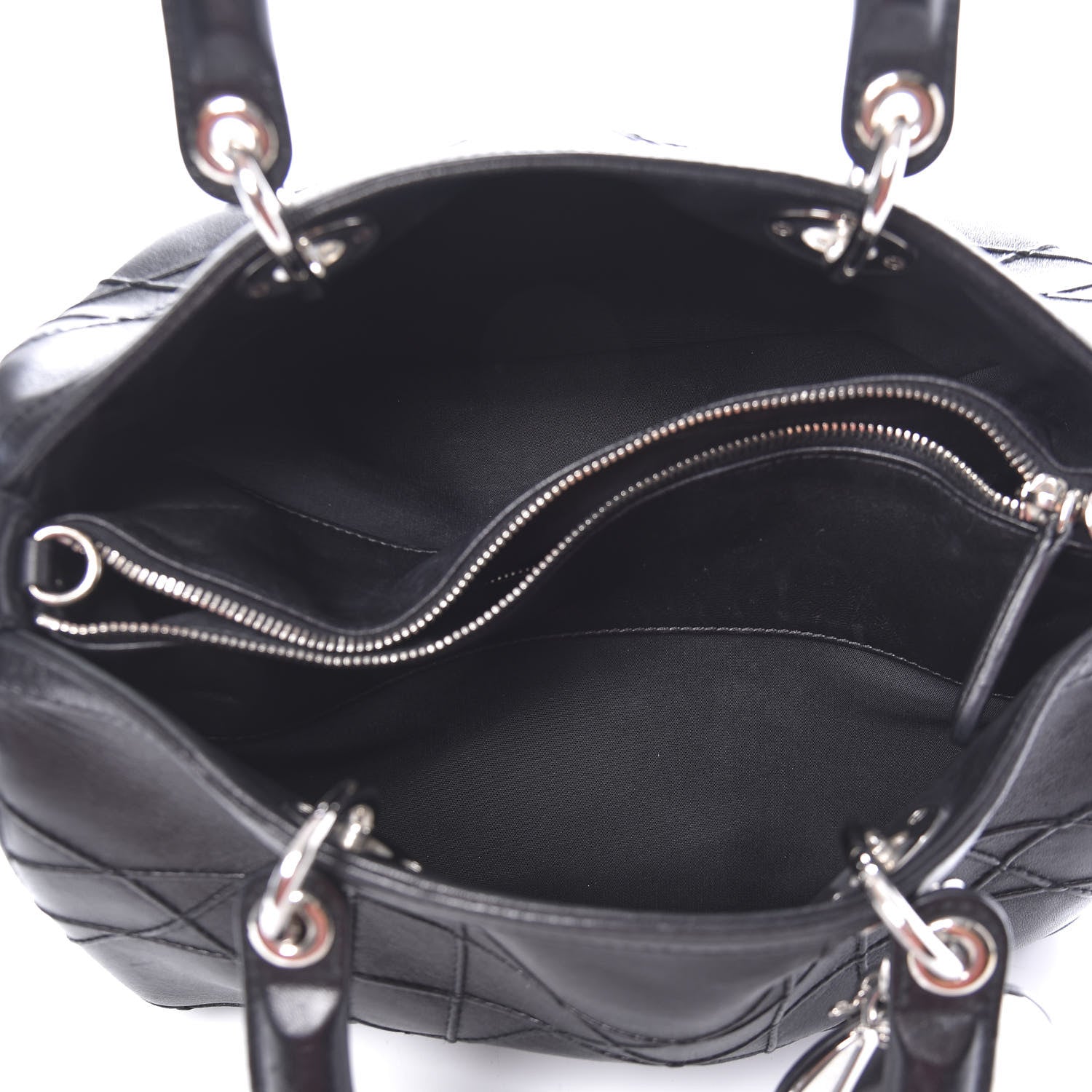 Christian Dior Lambskin Cannage Granville Polochon Black 5 of 12