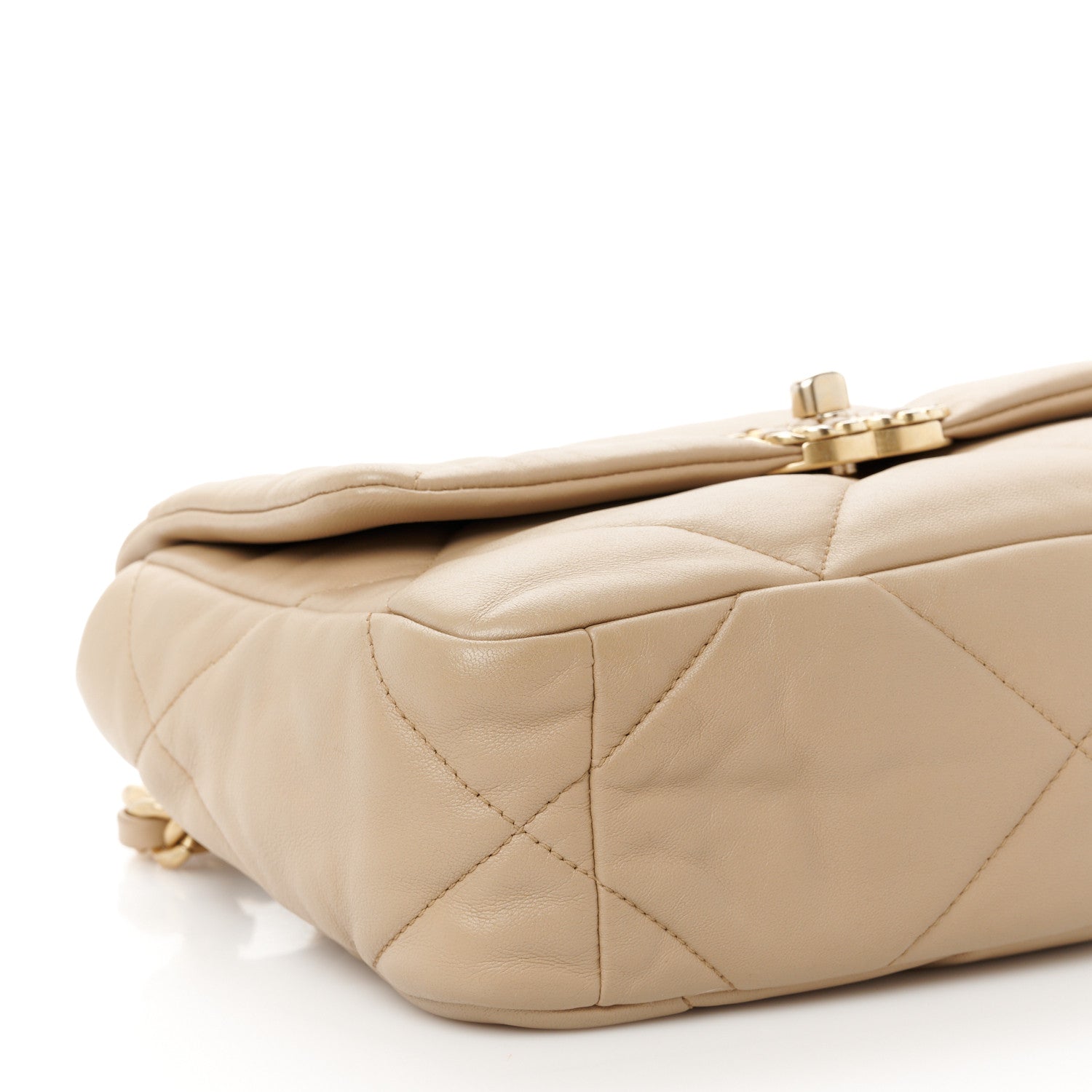 Chanel Lambskin Quilted Medium Chanel 19 Flap Dark Beige 9 of 10