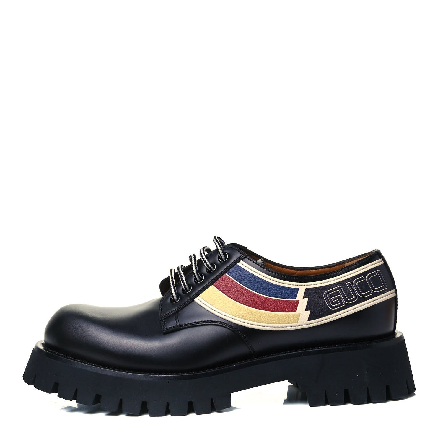 Gucci Calfskin Oliver Sylvie Web Mens Oxfords 8 Black 1 of 8