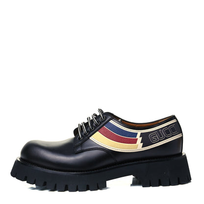 Gucci Calfskin Oliver Sylvie Web Mens Oxfords 8 Black 1 of 8