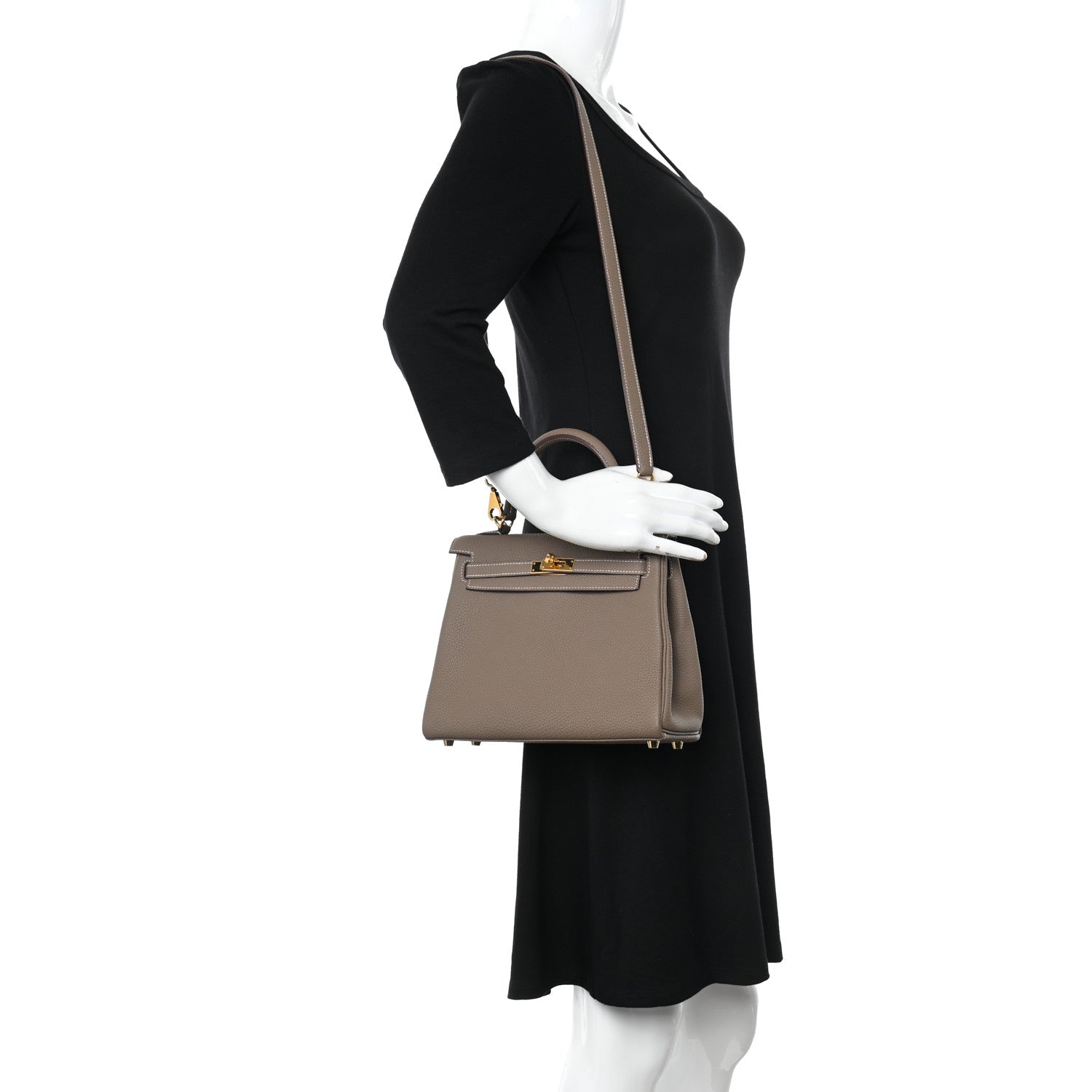 Hermes Togo Kelly Retourne 25 Etoupe 2 of 14