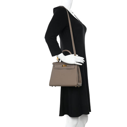 Hermes Togo Kelly Retourne 25 Etoupe 2 of 14