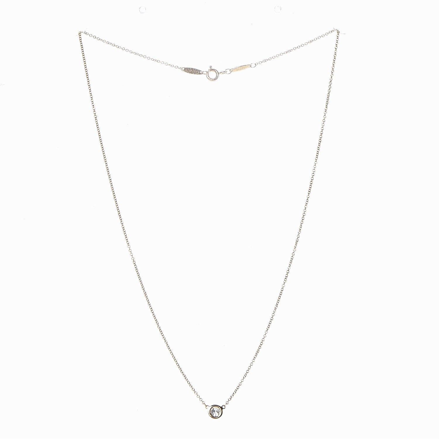 Tiffany 18K Yellow Gold Diamond .37ct Elsa Peretti Diamonds by the Yard Pendant Necklace 3 of 7