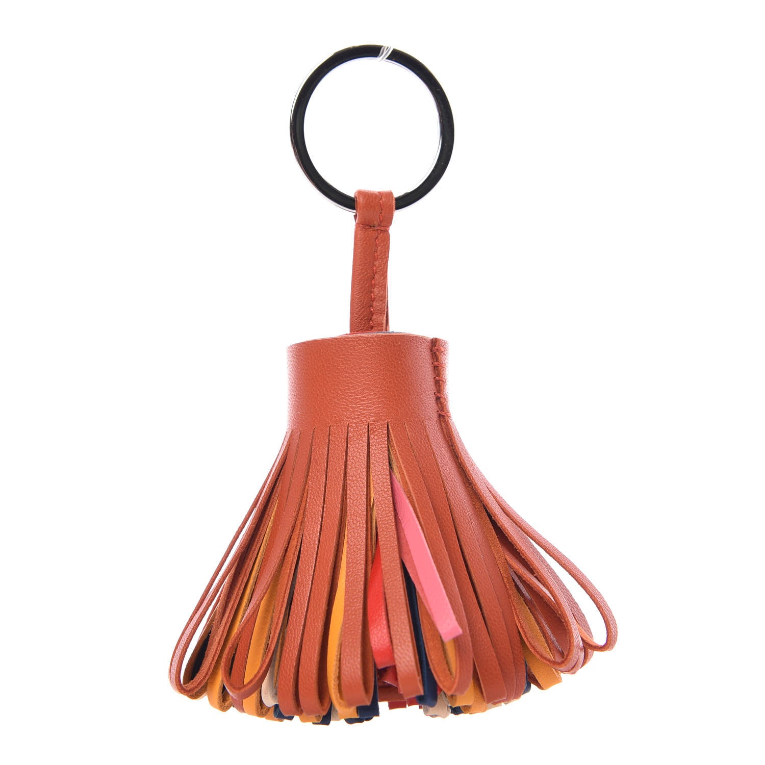 Hermes Lambskin Carmen Tassel Key Holder Cornaline Jaune D'Or Bleu Orange Pale Rose Rouge 1 of 4