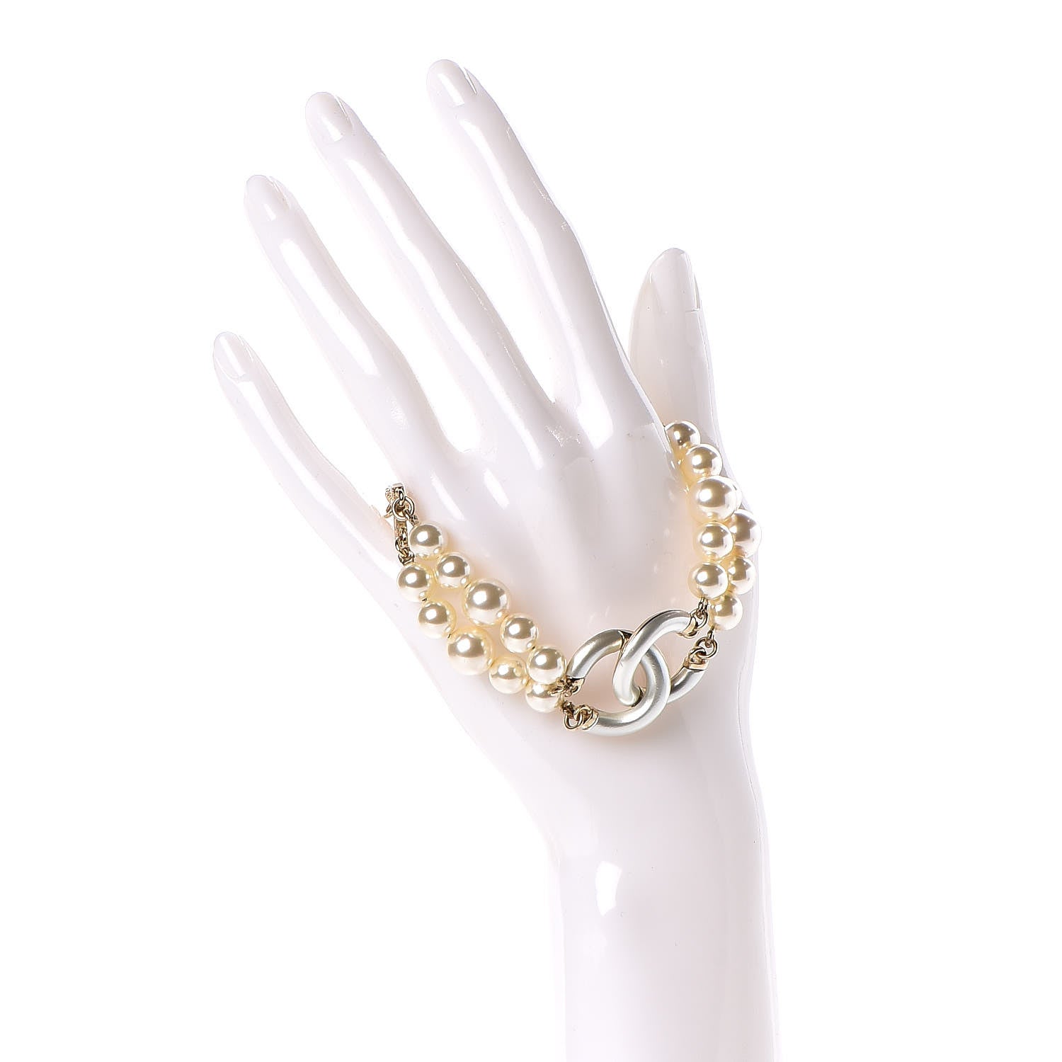Chanel Pearl CC Multistrand Bracelet Gold 2 of 5